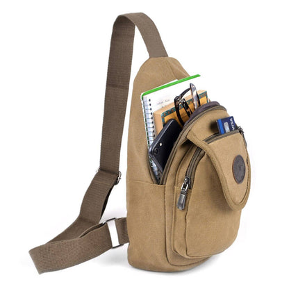 Tan Crossbody Canvas Sling Bag Backpack