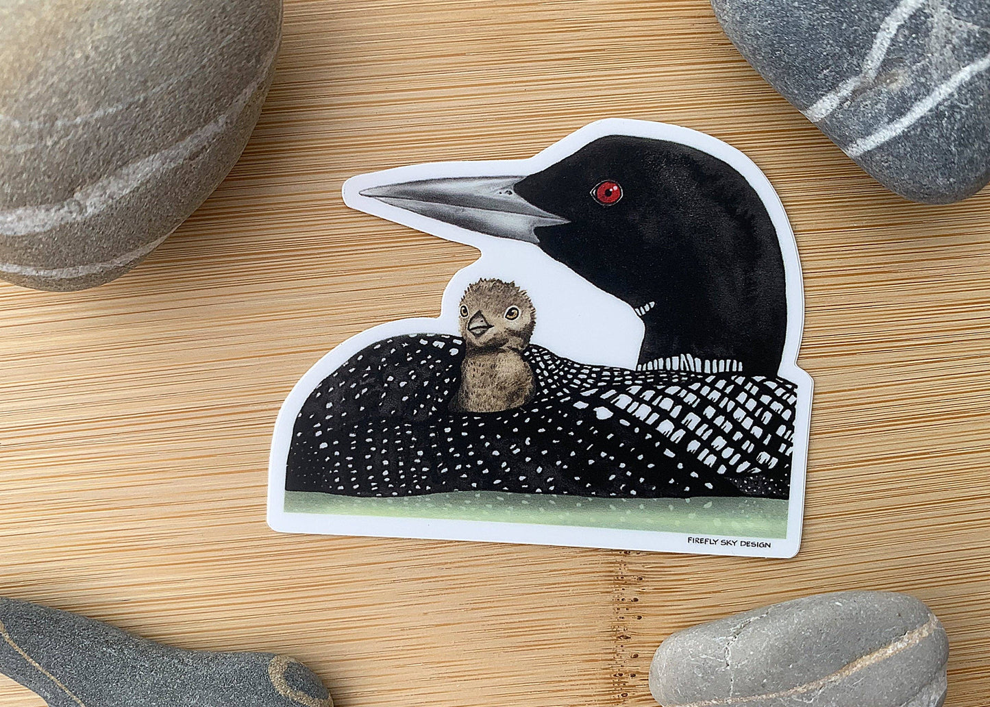 Loon & Chick Die Cut Vinyl Sticker