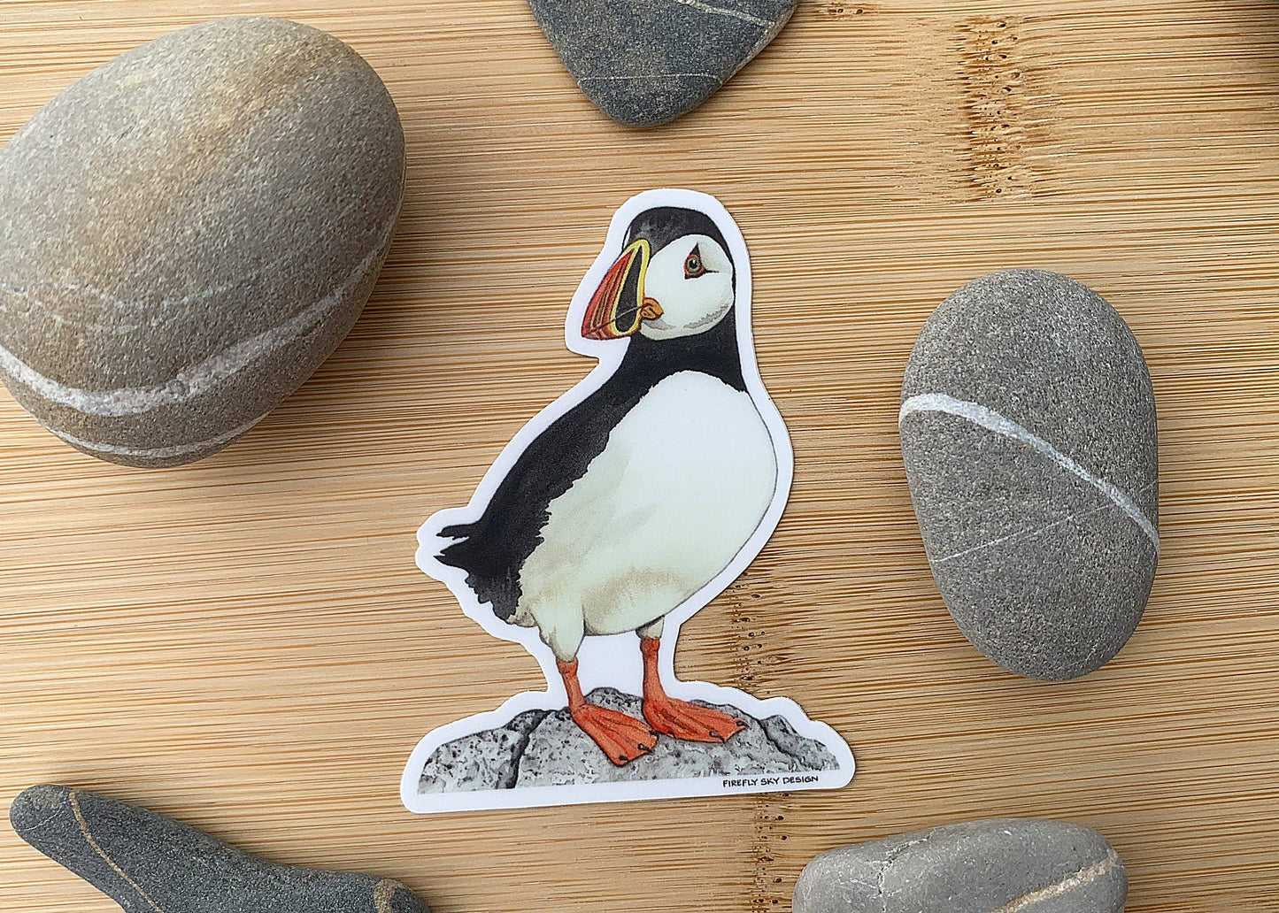 Serenity Puffin Die Cut Vinyl Sticker