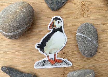 Serenity Puffin Die Cut Vinyl Sticker