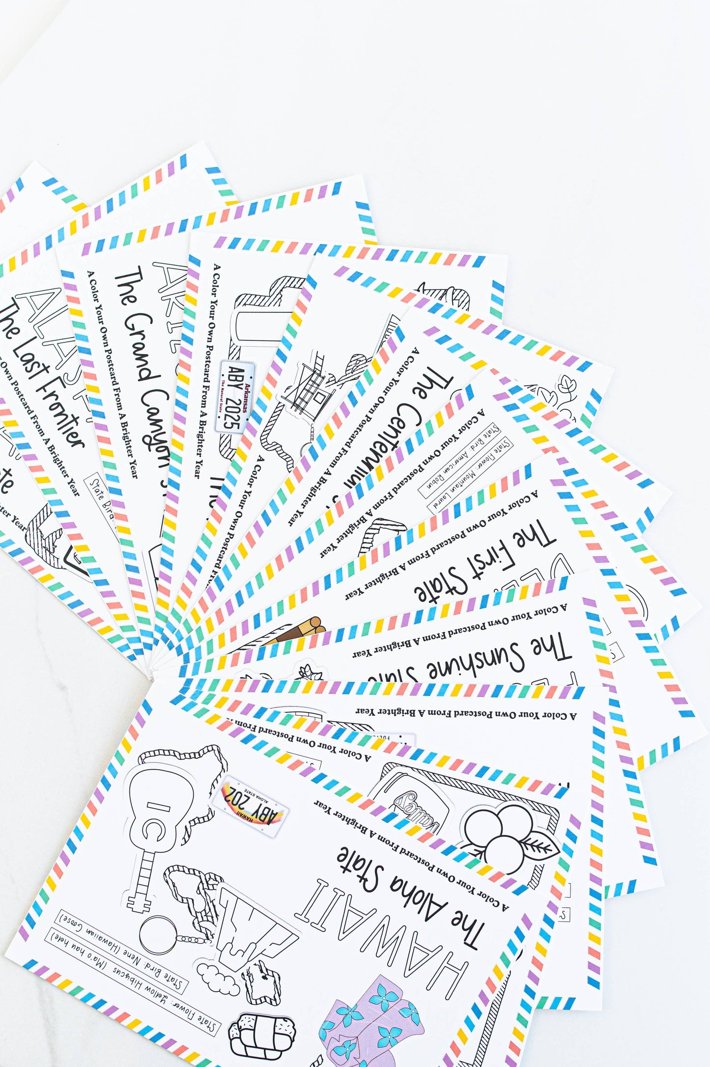 Color Your Own Maine State Postcard