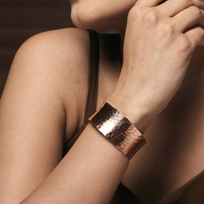 Handcrafted Copper Hammered Glow Pure Copper Cuff