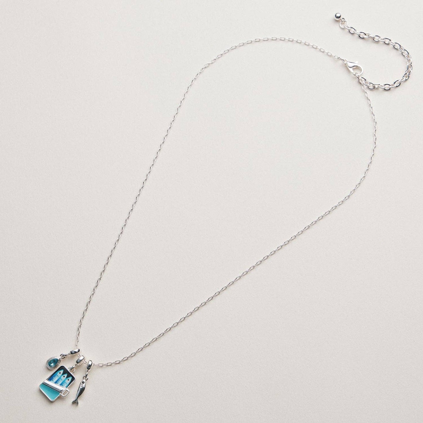 Fish Sardine Can  Charm Necklace