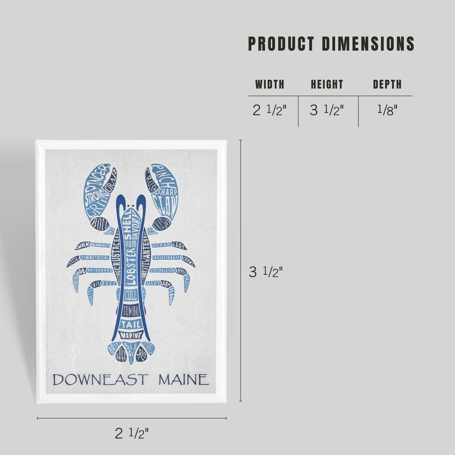 MAGNET Maine, Blue Lobster, Typography