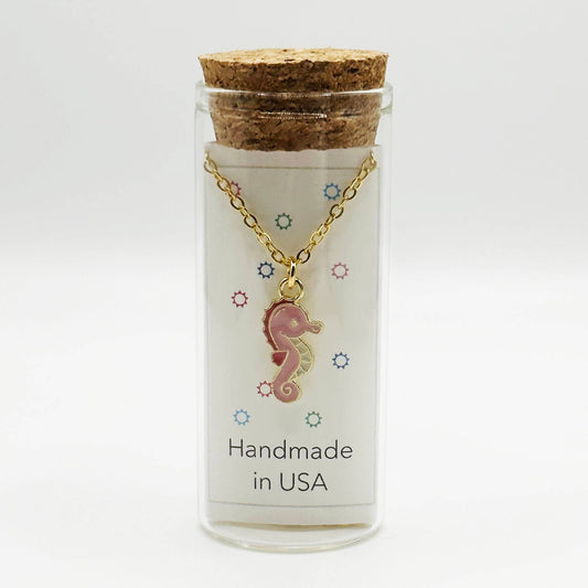 Under The Sea Charm Necklace in a Bottle - 16 Inch