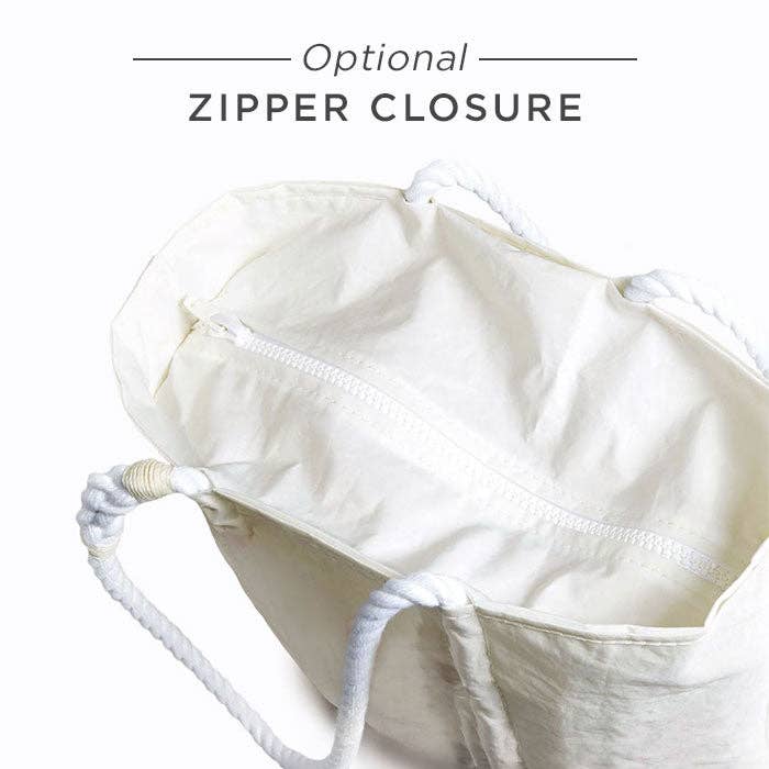 White Anchor on Sea Glass Large Tote