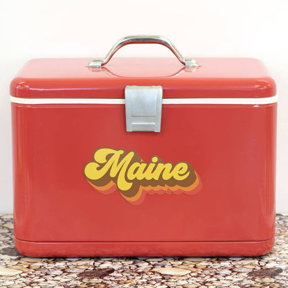 Maine Groovy 70s Colors Die Cut Vinyl Sticker