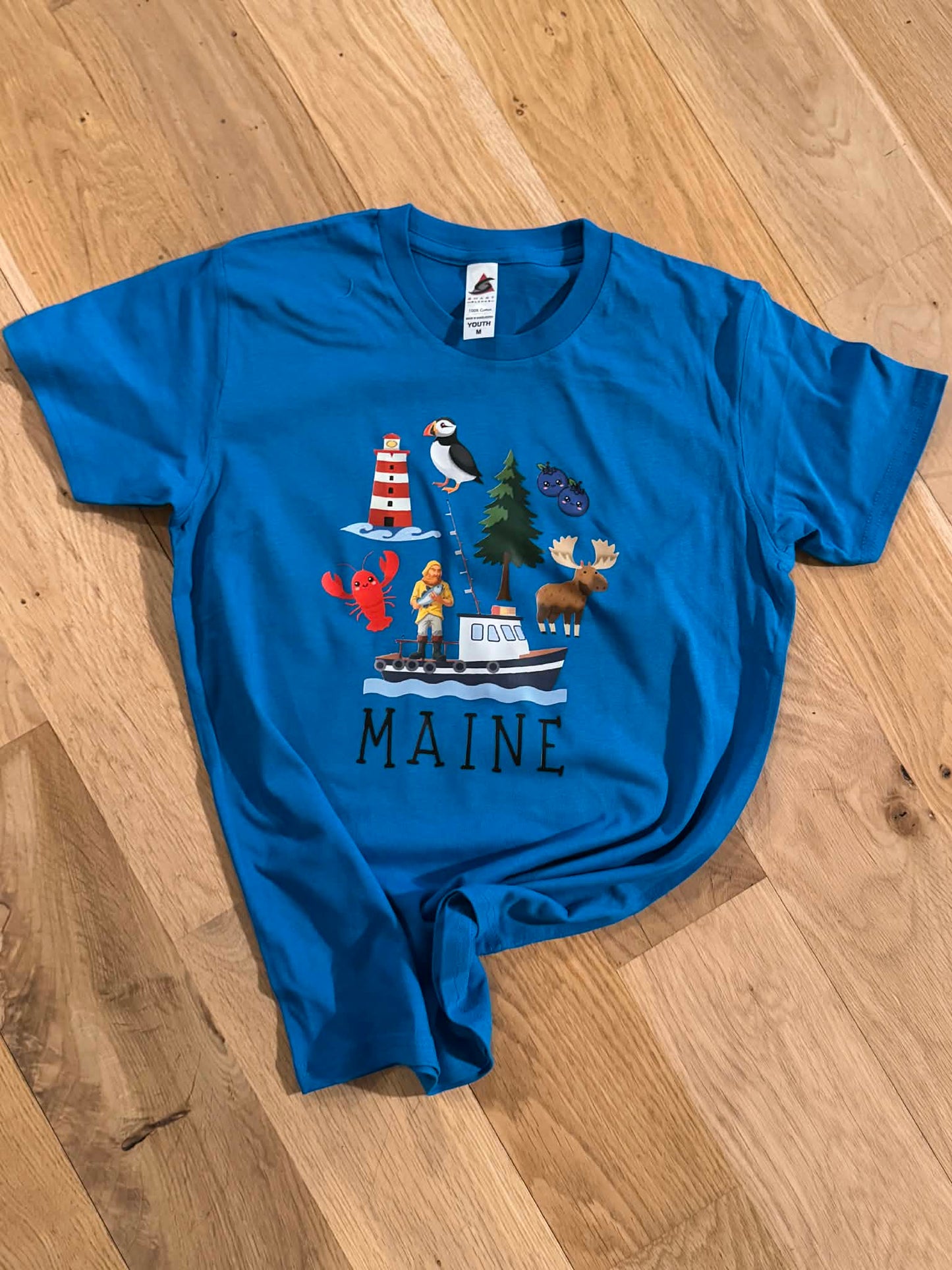 Maine Youth Tshirt Turquoise