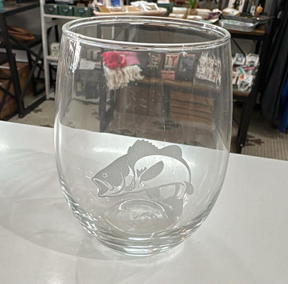 Maine Inspired Etched Stemless Wine Glasses | Maine Gifts