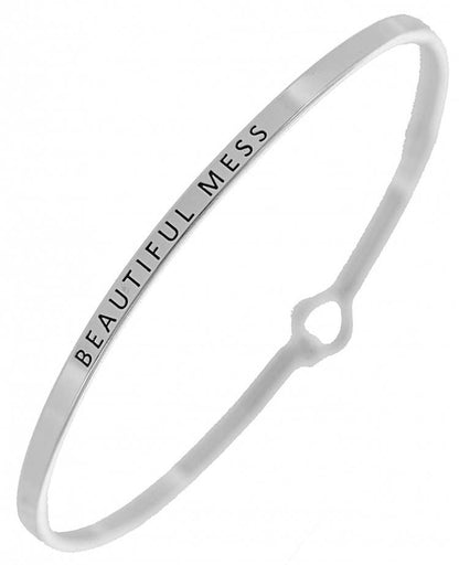 BEAUTIFUL MESS  Inspired Message Bangle