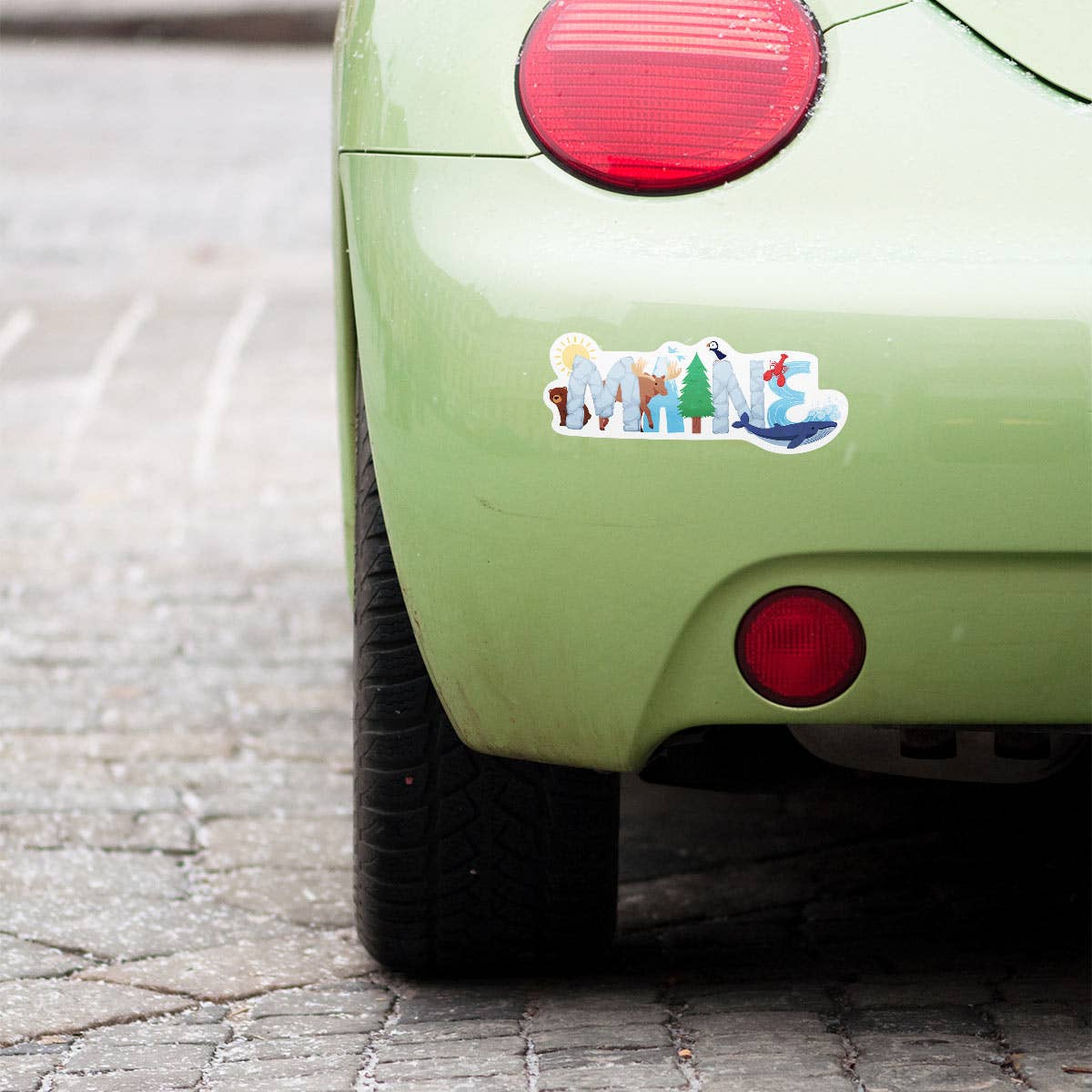Maine Whimsical Animals Vinyl Bumper Sticker