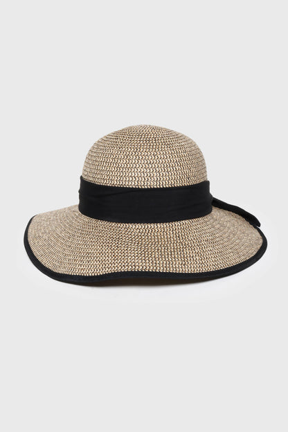 Marled Straw Sun Hat with Band Detail
