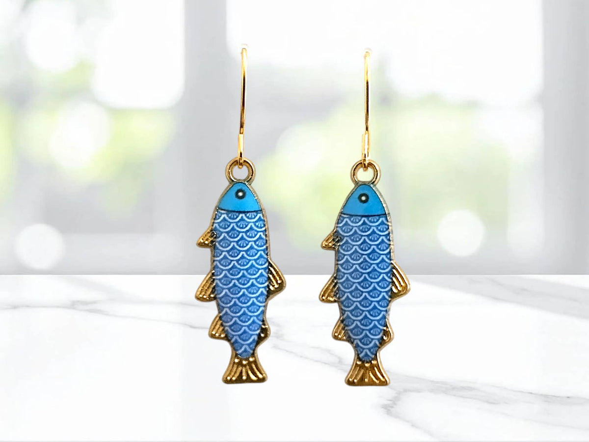 Preppy Fish Earrings, Nautical Earrings