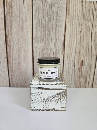 Beach Towel Soy Wax Crackling Wooden Wick Candle