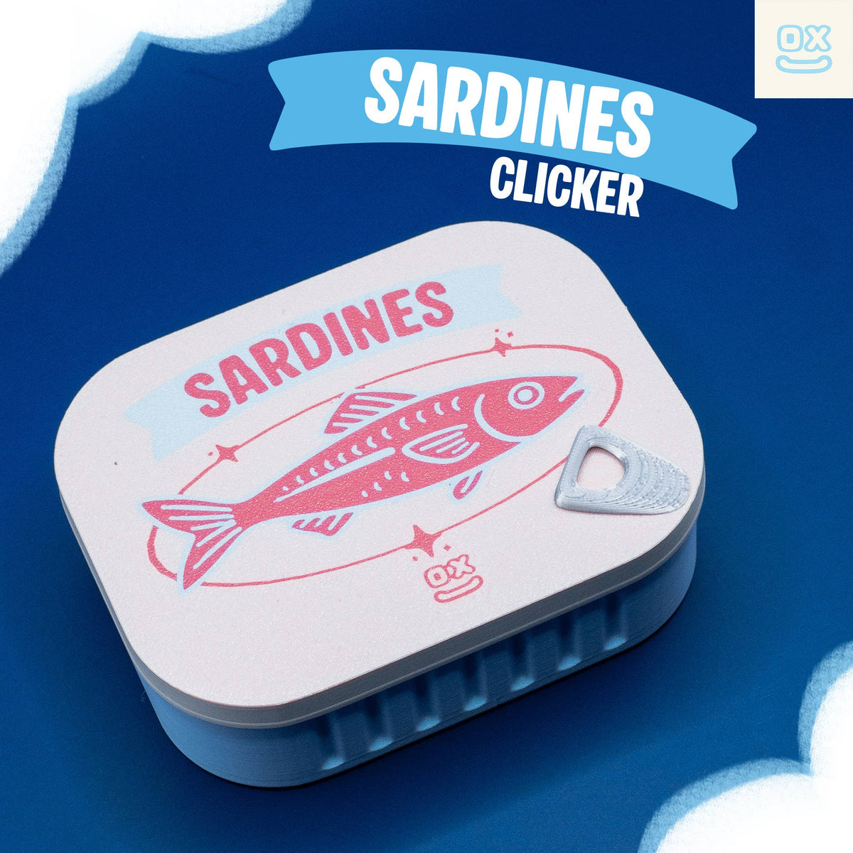 Sardine Can Fidget Clicker Toy 3D Print Funny Desk Fidget