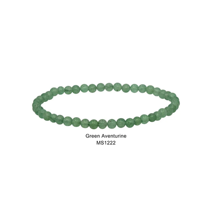 Mini Gemstone 4mm Beaded Stretch Bracelets