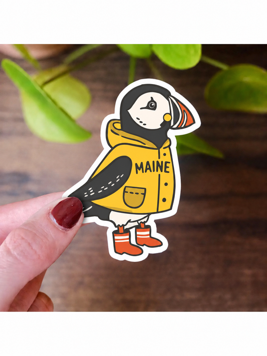 Maine Puffin Bird Sticker | Coastal Wildlife Vinyl Sticker