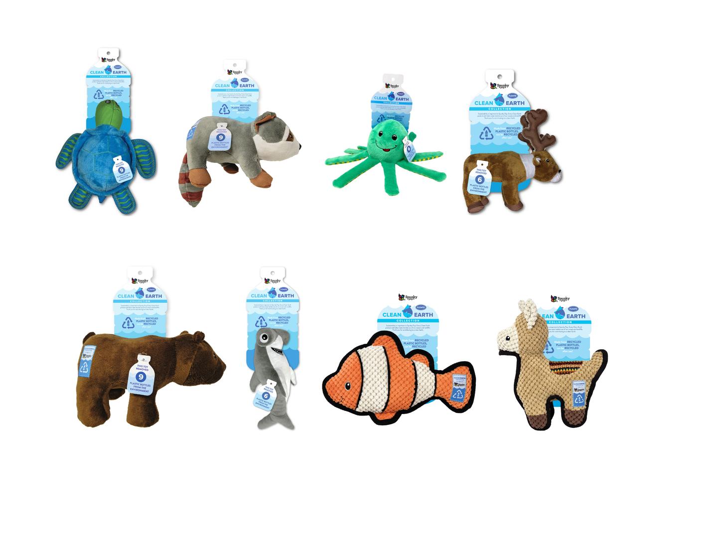Clean Earth Recycled Plush Dog Toys - 100% Sustainable