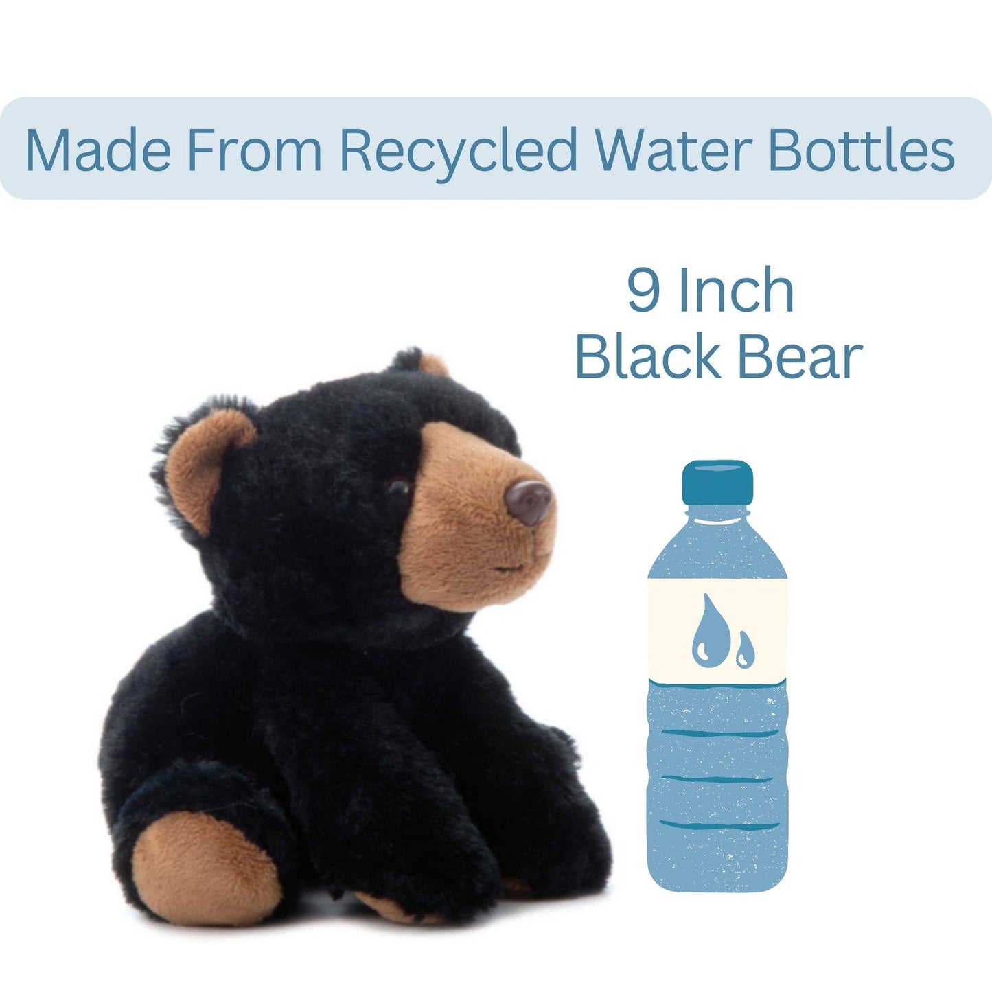 9" (23cm) Wild Onez Black Bear Wild Life