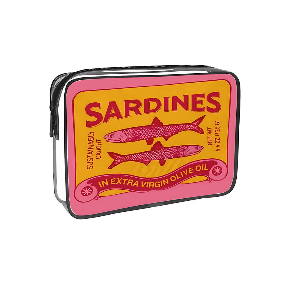Sardine Can Print PVC Cosmetic Bag Clear Makeup bag