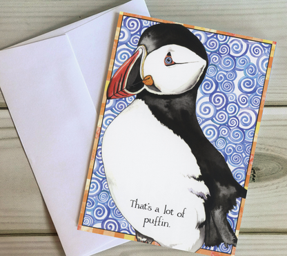 Candle Puffin Birthday Card