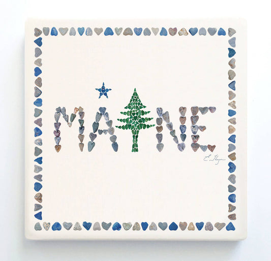 Maine 1901 flag design trivet