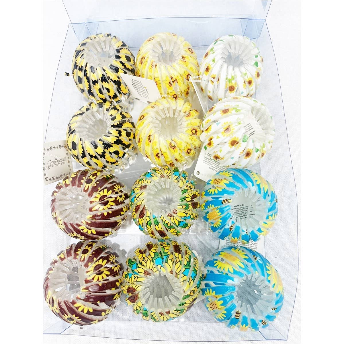 Sunflower Print Bird Nest Magic Hair Bun Clip