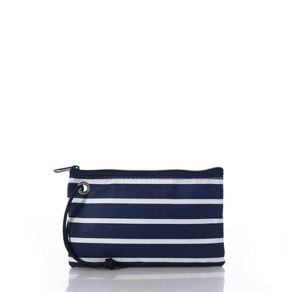 Red Anchor on Navy Stripes Wristlet