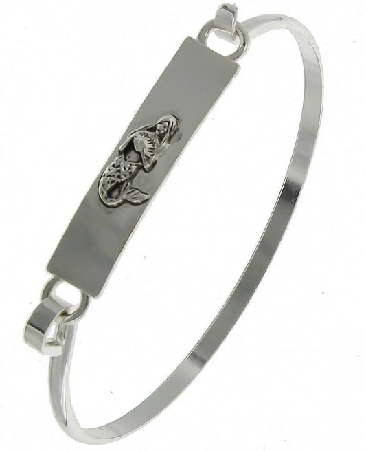 Mermaid Embossed Rectangle Casting Bangle