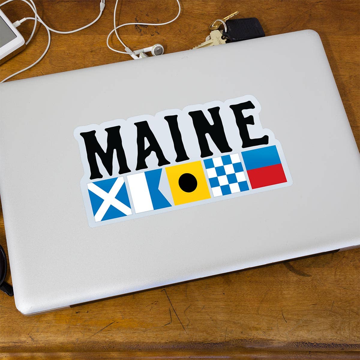 Maine Nautical Flags Large Vinyl Bumper Sticker