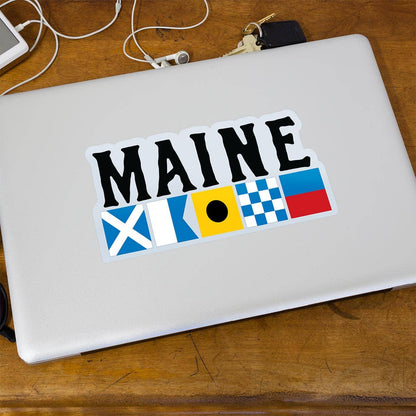 Maine Nautical Flags Large Vinyl Bumper Sticker