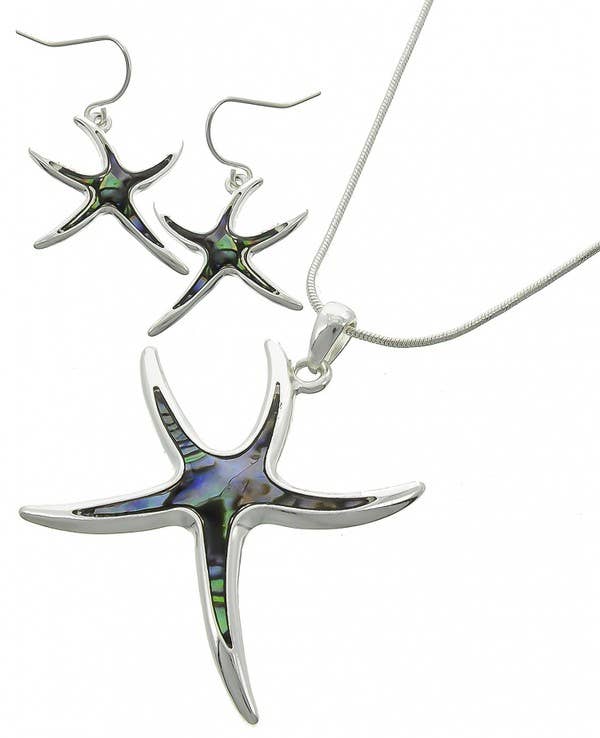 Starfish Abalone Necklace  Set