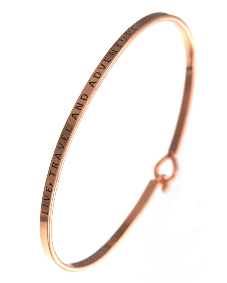 LIVE TRAVEL AND ADVENTURE 3mm Inspired Bangle