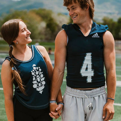 "Game Day" Navy/Gray Hair Tie Bracelets