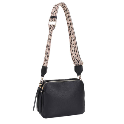 Mila 3 Compartment Crossbody Bag With Guitar Strap