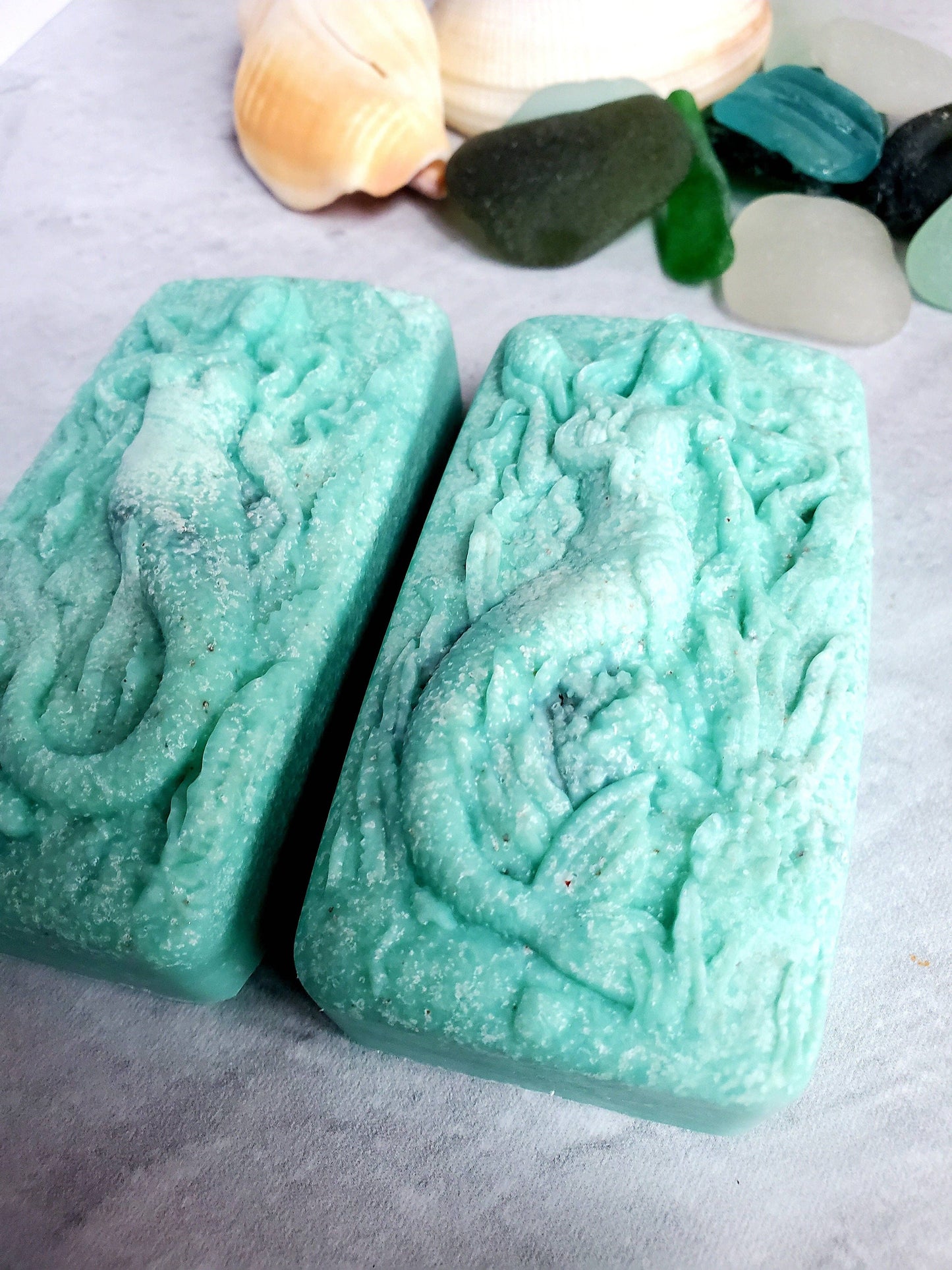 Sea Salt and Sea Glass Sea Glass Salt Soap