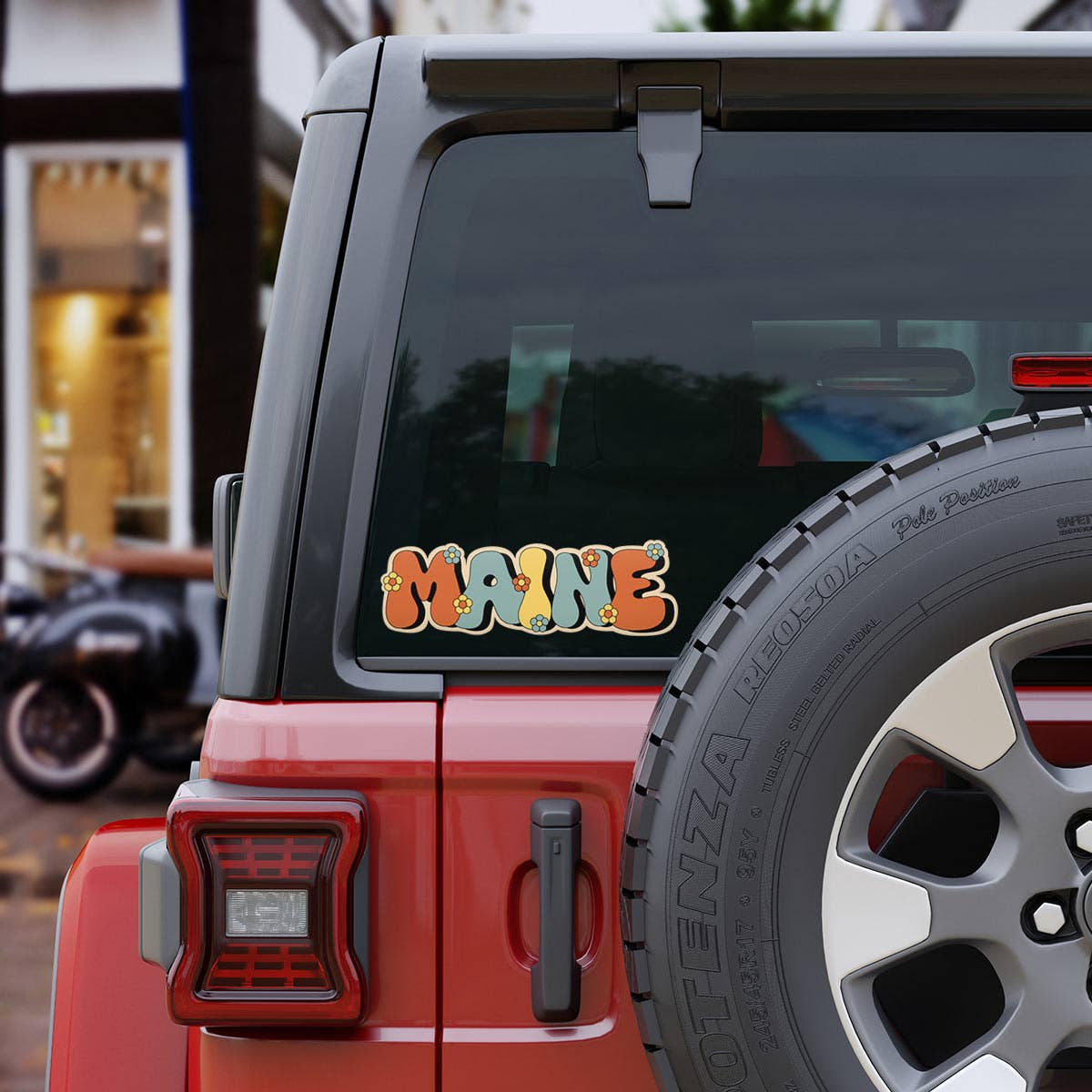 Maine Funky Flower Power Die Cut Vinyl Sticker
