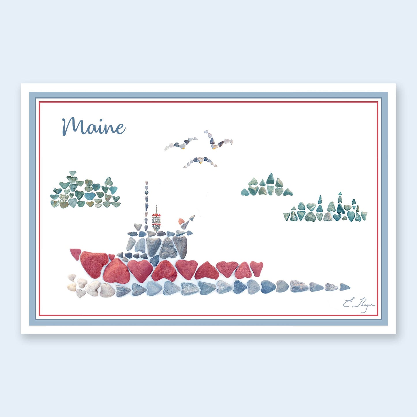 Postcards | Maine lobster boat postcard