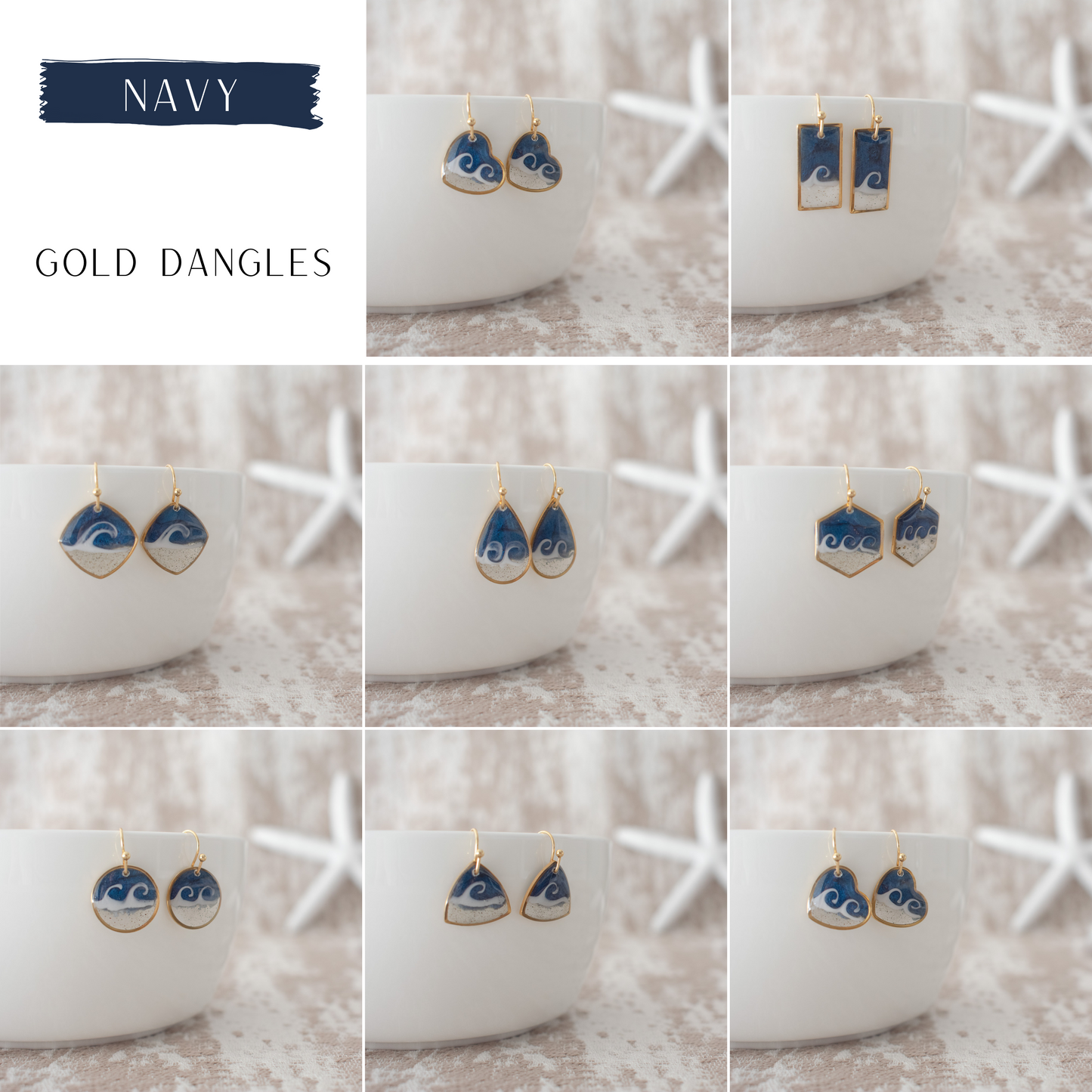 Custom Sand Filled Earrings-Gold
