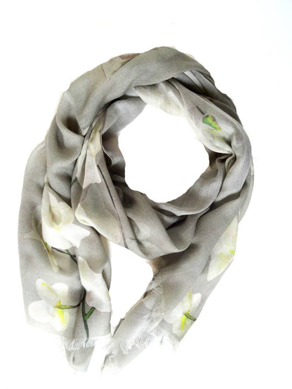 Wool Gray Scarf -  Warm Scarf - Garden Lover Scarf 15"x60"