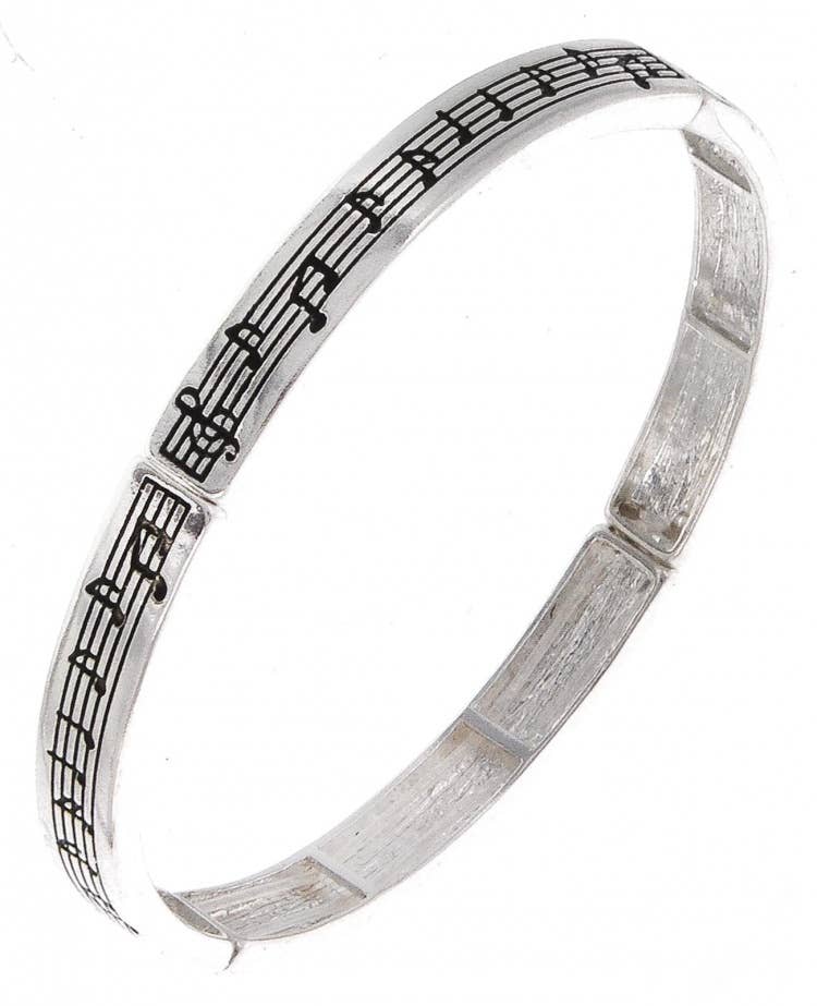 Music Notes Metal Stretch Bracelet