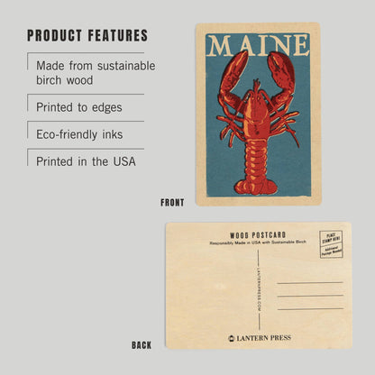 Maine Lobster WOOD POSTCARD