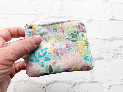 Small Fabric Pouch-Pastel Florals