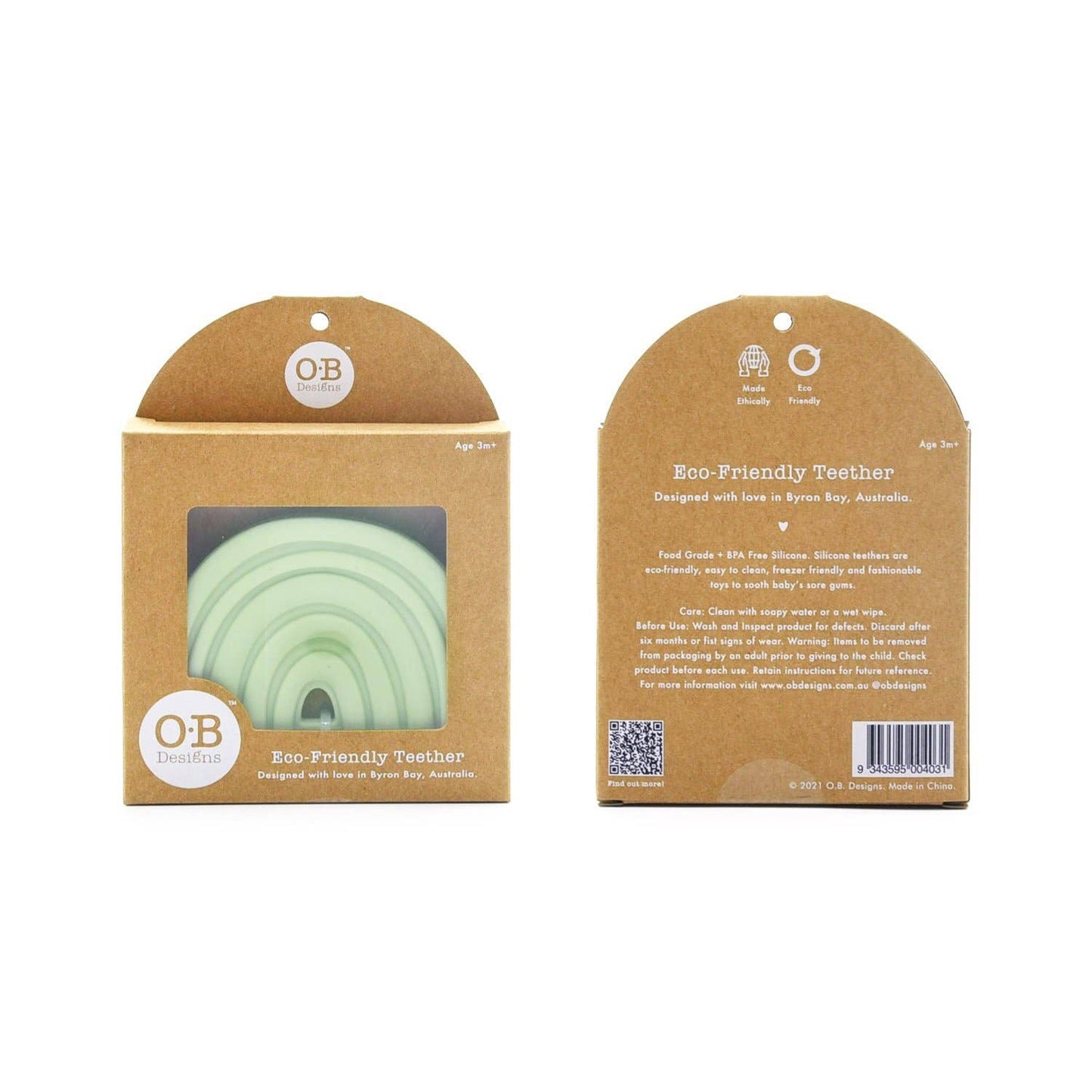 Silicone Rainbow Teether | Sage