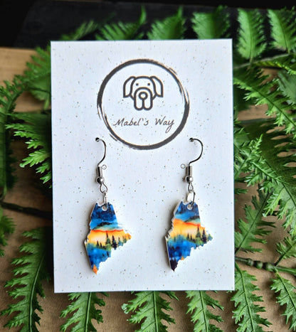 Maine Scenic Mountain Earrings