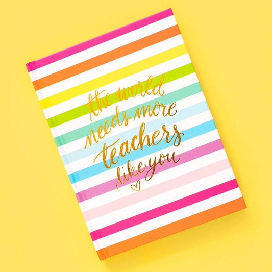 Hardcover Notebook - Teacher Appreciation - Rainbow Stripes