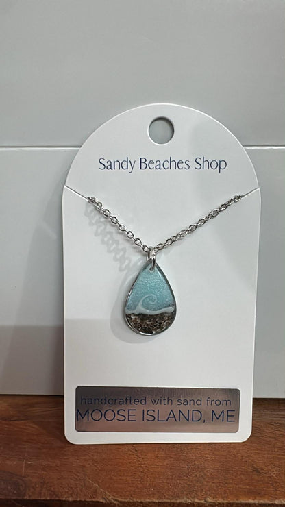 Custom Sand Necklaces Silver