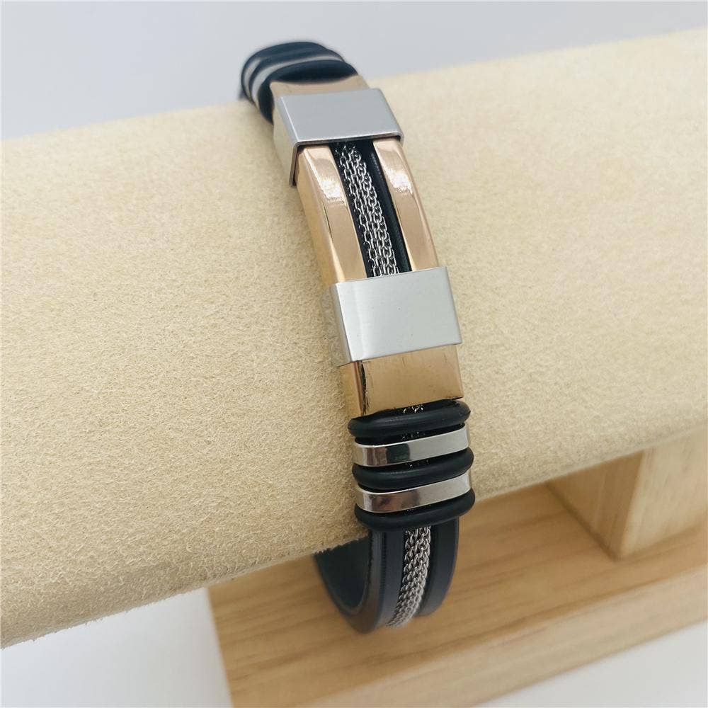 Men's Silicone Titanium Steel  Bracelet -