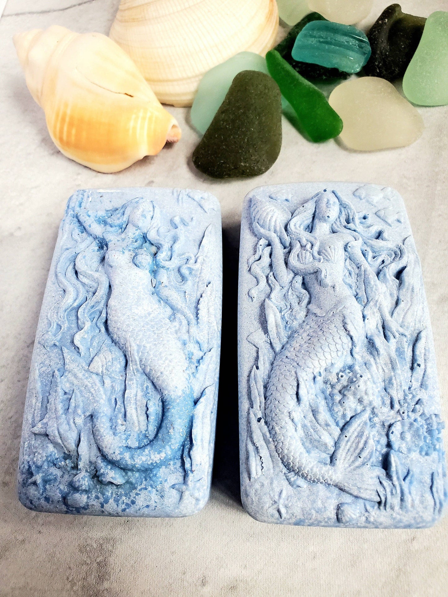 Wild Blueberry Hidden Sea Glass Salt Soap Bar MADE TO ORDER