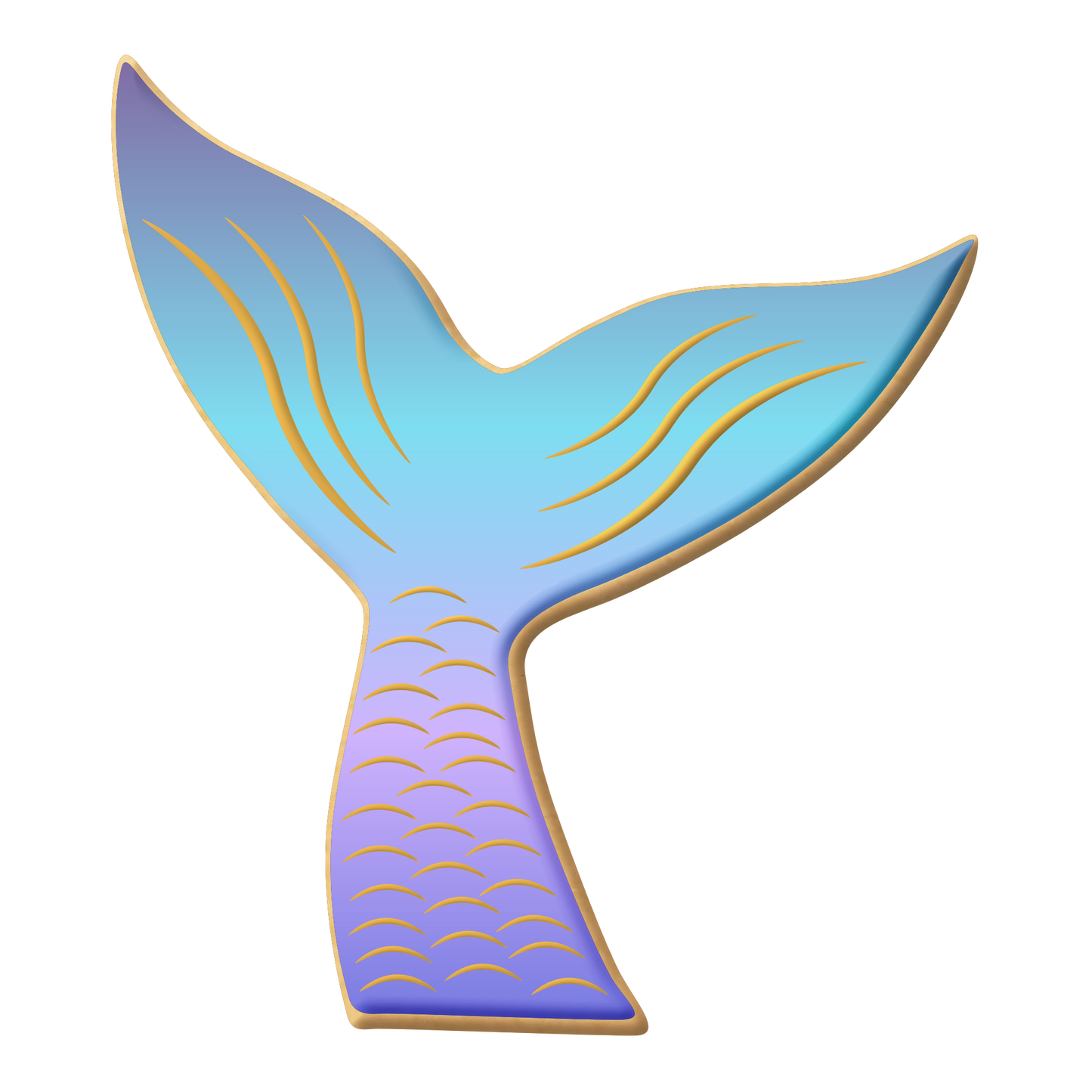 Whale Mermaid Tail Cookie Cutter 3.75"